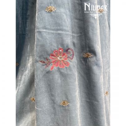 Grey Velvet Dupatta