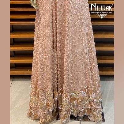 Peach Pink Net Gown