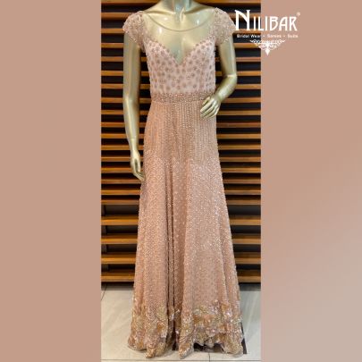 Peach Pink Net Gown