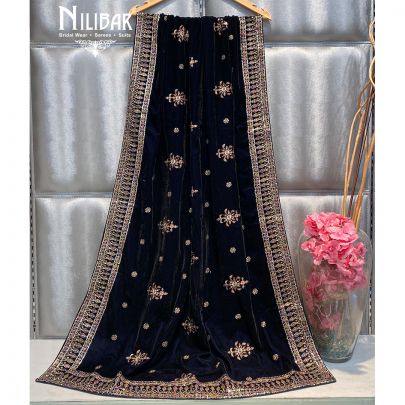Blue Velvet Dupatta.
