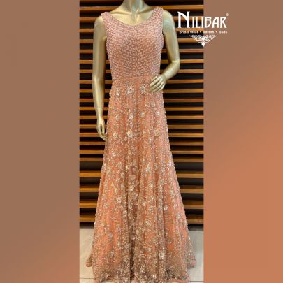 Peach Gown in Net
