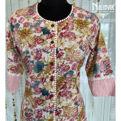 Multi Colour Printed Cotton Kurta