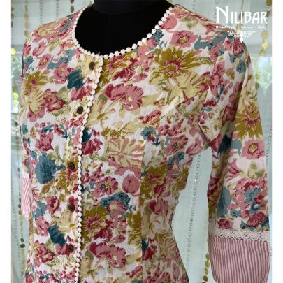 Multi Colour Printed Cotton Kurta