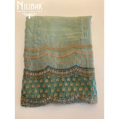 Sage Green Organza Unstitched Suit