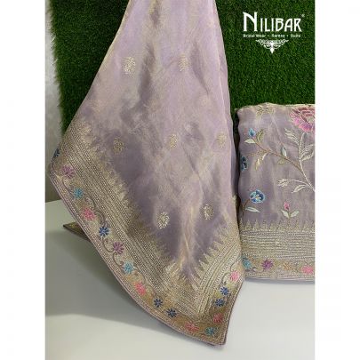Heather Purple Lamé Unstitched Suit