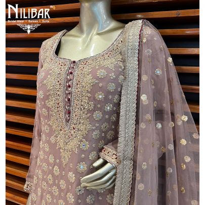Rose Dust Georgette Garara Suit