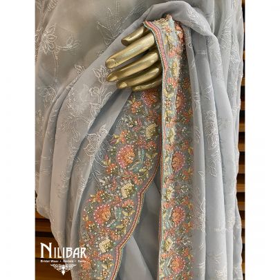 Light Blue Georgette Saree
