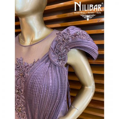 Violet Purple Satin Gown