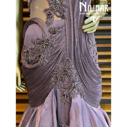 Violet Purple Satin Gown