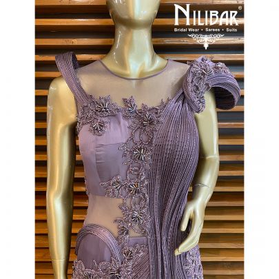 Violet Purple Satin Gown