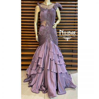 Violet Purple Satin Gown