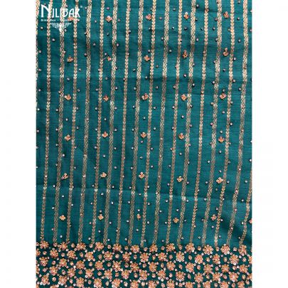 Aqua Green Silk and Chinon Unstitched Suit