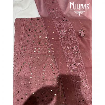 Foxy Pink Georgette Semi Stitched Suit