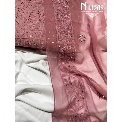 Foxy Pink Georgette Semi Stitched Suit
