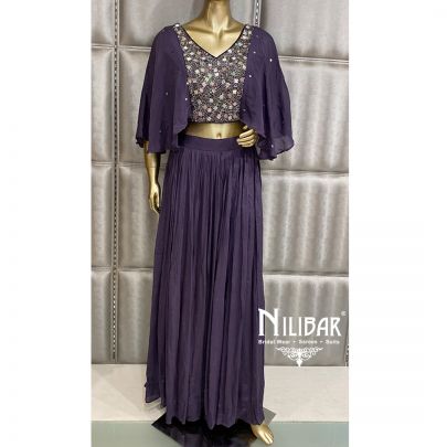 Violet Chinon Palazzo Suit 