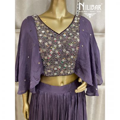 Violet Chinon Palazzo Suit 