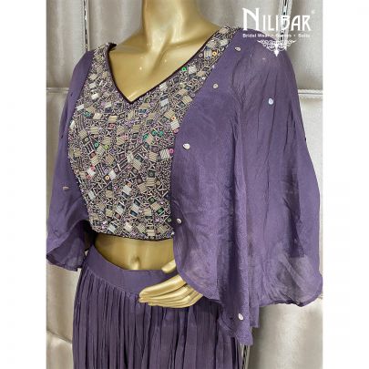 Violet Chinon Palazzo Suit 