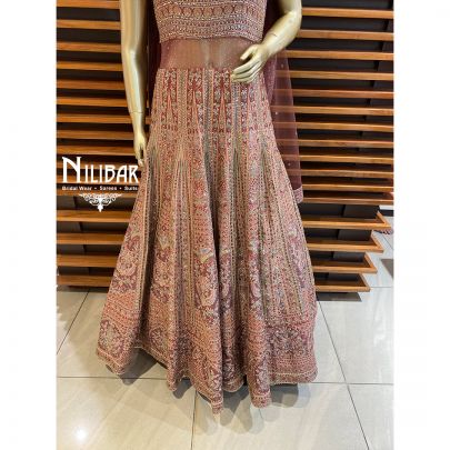 Rosewood Silk and Net Anarkali Suit