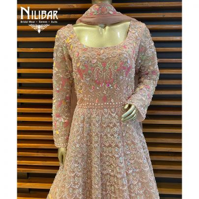 Pink Net Anarkali Suit