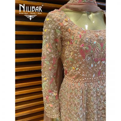 Pink Net Anarkali Suit