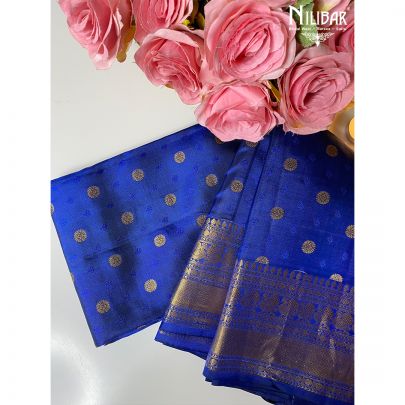 Royal Blue Silk Kanjivaram Saree.