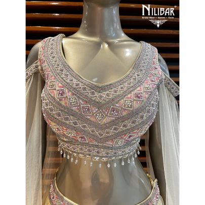 Pastel Yellow Net Lehenga