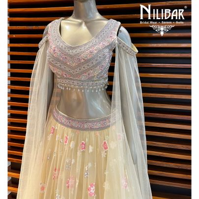 Pastel Yellow Net Lehenga