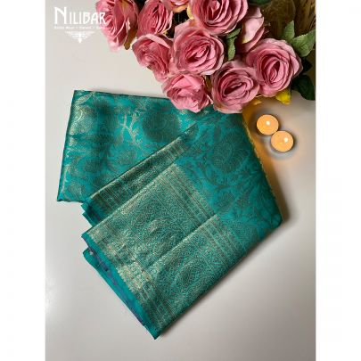 Sea Green Silk Kanjivaram Saree