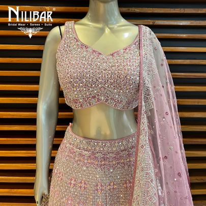 Blush and Rouge Georgette and Net Lehenga