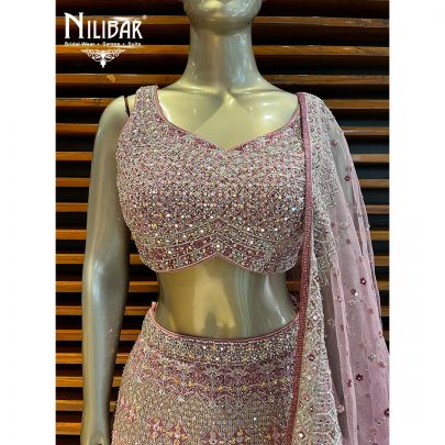 Blush and Rouge Georgette and Net Lehenga
