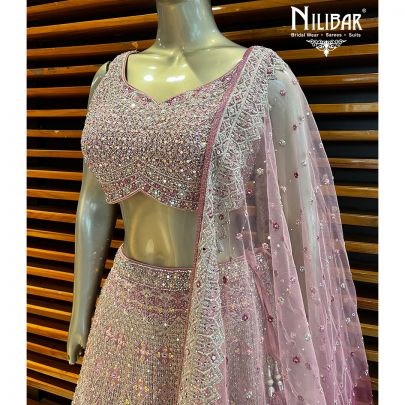 Blush and Rouge Georgette and Net Lehenga