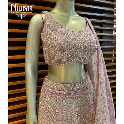Blush and Rouge Georgette and Net Lehenga