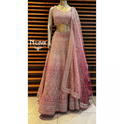 Blush and Rouge Georgette and Net Lehenga
