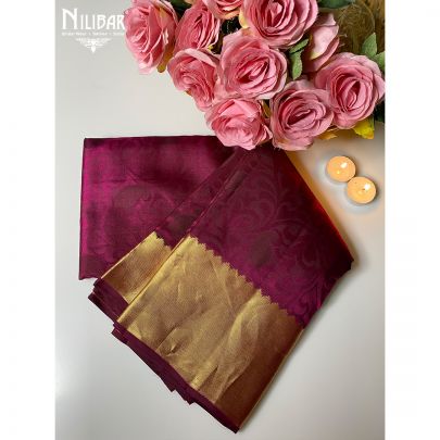 Purple and Golden Silk Kanjivaram Saree