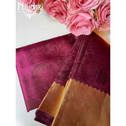 Purple and Golden Silk Kanjivaram Saree