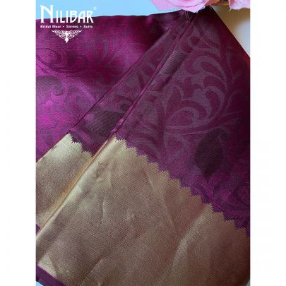 Purple and Golden Silk Kanjivaram Saree