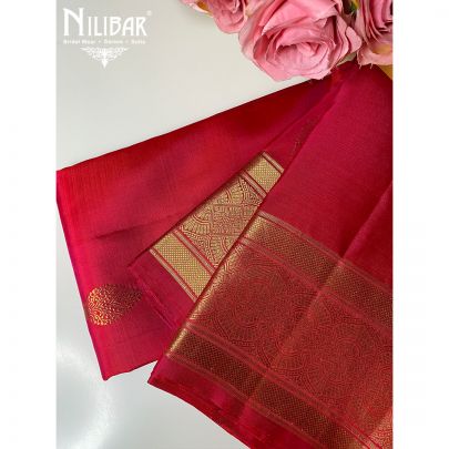 Magenta Pink and Golden Silk Kanjivaram Saree