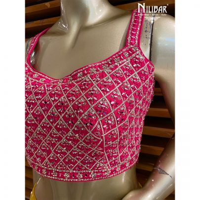 Magenta and Mustard Georgette Lehenga