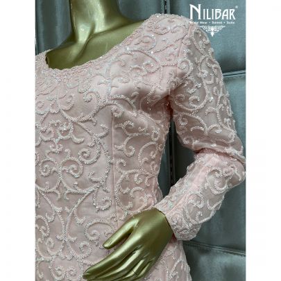 Powder Pink Organza and Net Garara Suit