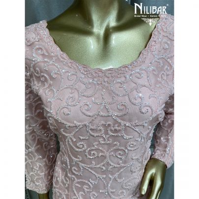 Powder Pink Organza and Net Garara Suit