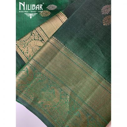 Dark Green Silk Kanjivaram Saree