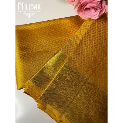 Sunflower Yellow Silk Kanjivaram Saree