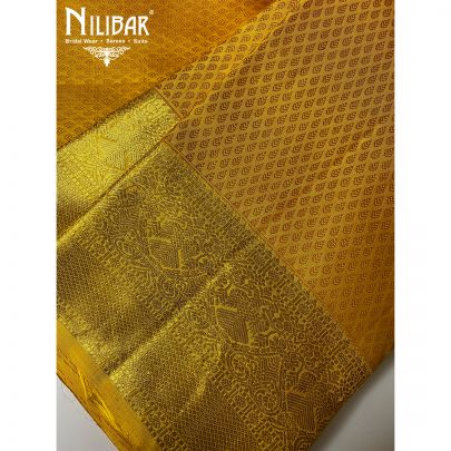 Sunflower Yellow Silk Kanjivaram Saree