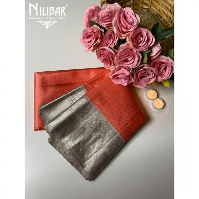 Peach Silk Kanjivaram Saree