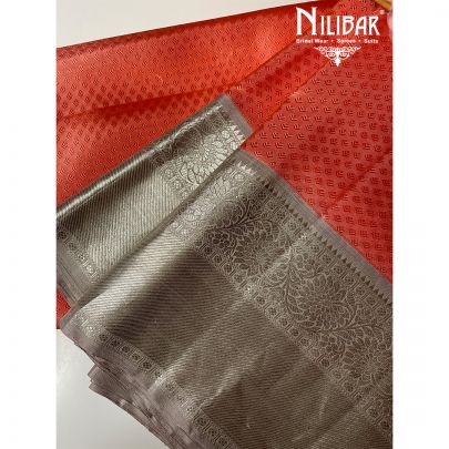 Peach Silk Kanjivaram Saree