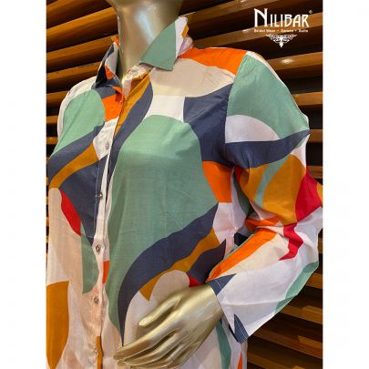 Green and Multicolor Muslin Cotton Co-ord set