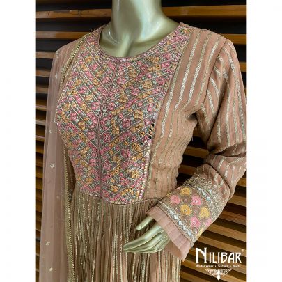 Copper Georgette and Net Anarkali Suit