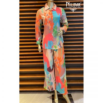 Pink and Multicolor Muslin Cotton Co-ord set