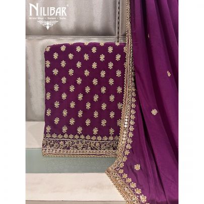 Grape Crepe and Chinon Unstitched Suit