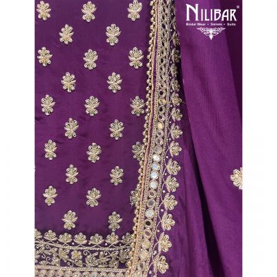 Grape Crepe and Chinon Unstitched Suit